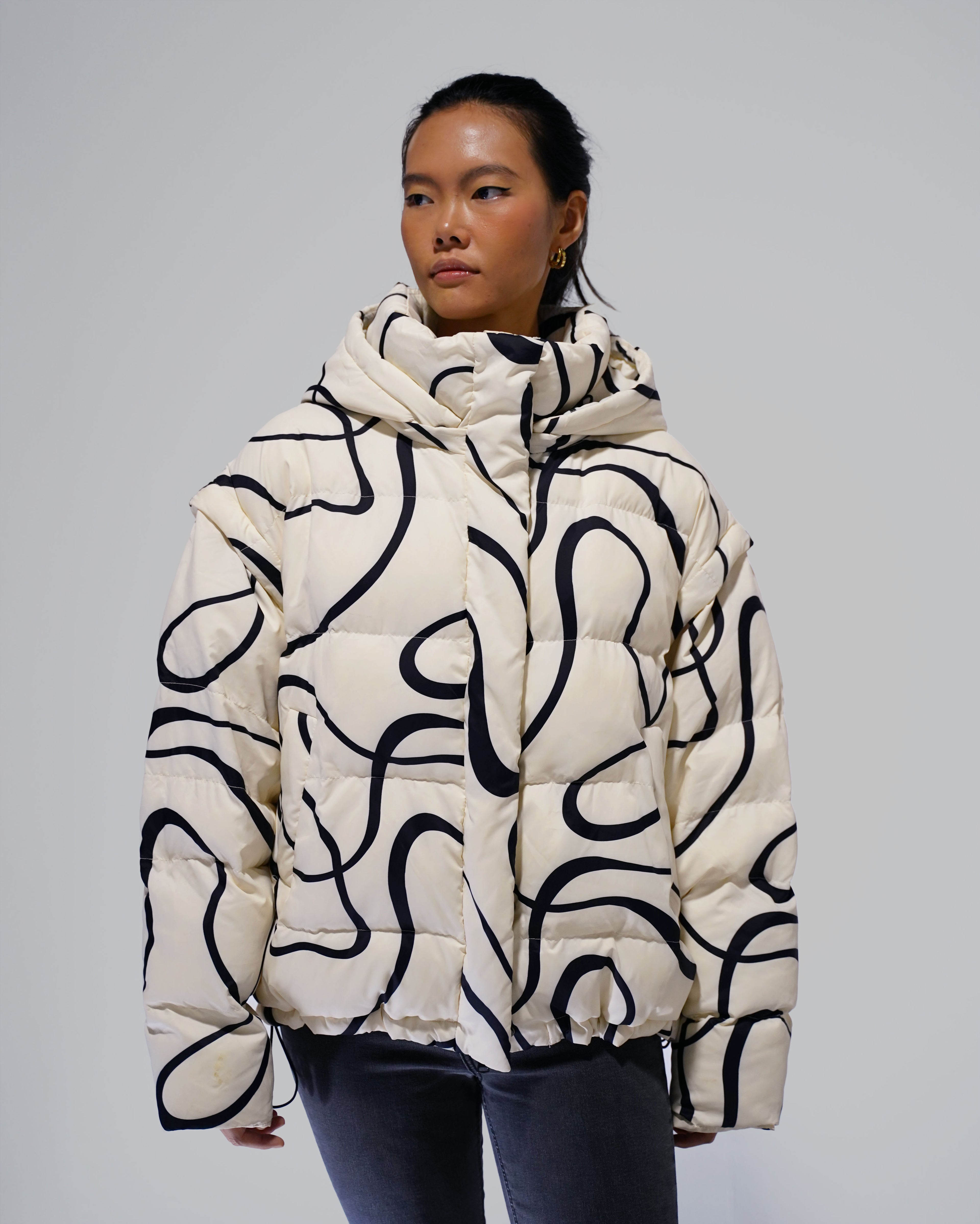 White Wave Puffer and Vest